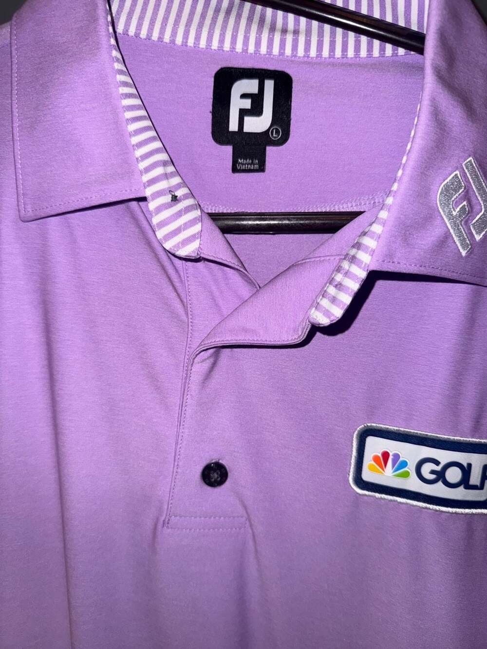 FootJoy Men's Size Large Purple NBC‎ Golf PGA Tour Performance Polo Shirt - Picture 3 of 4